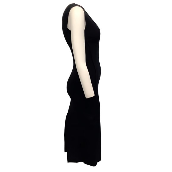 Rick Owens Black Knit Sleeveless Midi Dress - Picture 2 of 4